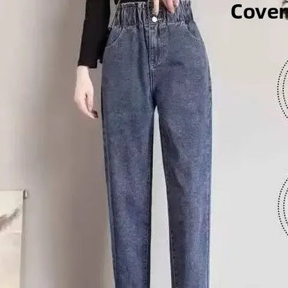 High Waist Harlan Jeans Women Loose Slim Straight Leg Dad Pants