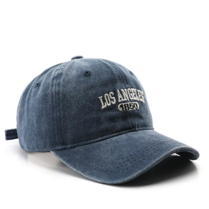 Personality female wash do old letter embroidery LOS ANGELES 1850 cap outdoor male sports travel sun protection baseball cap