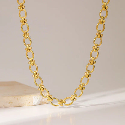 316L Stainless Steel Metal Chain Necklace For Women Fashion 18K Gold Plated Neck Chain Waterproof Jewelry Lady Gift