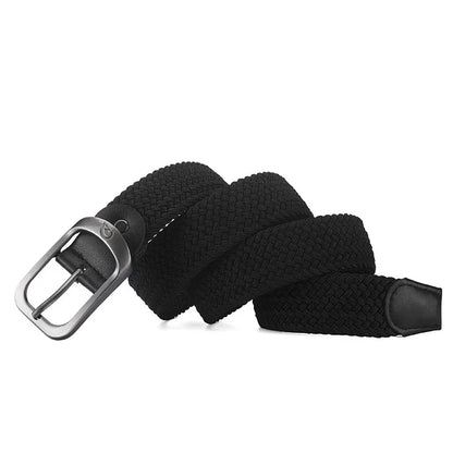 Unisex Woven Elastic Belt Men Luxury Women Belt Designer Men Alloy Pin Buckle Waist Straps Belts No Hole Cinturones Luxury Mujer