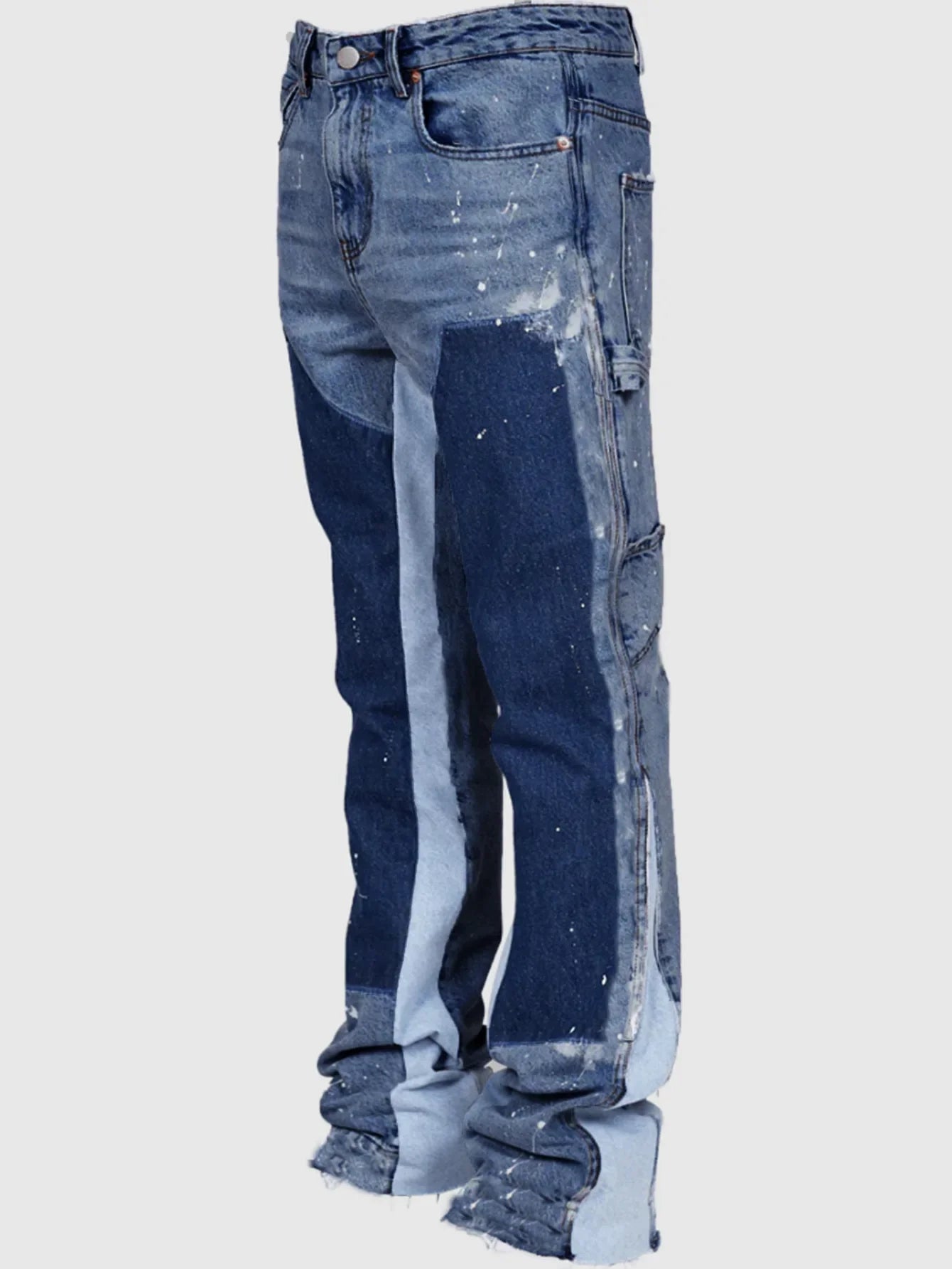 2025 Trendy High Street Brand Men's Jeans Loose Fit Straight Leg Casual Drag Trousers American Style Vintage Vibe Micro Flare