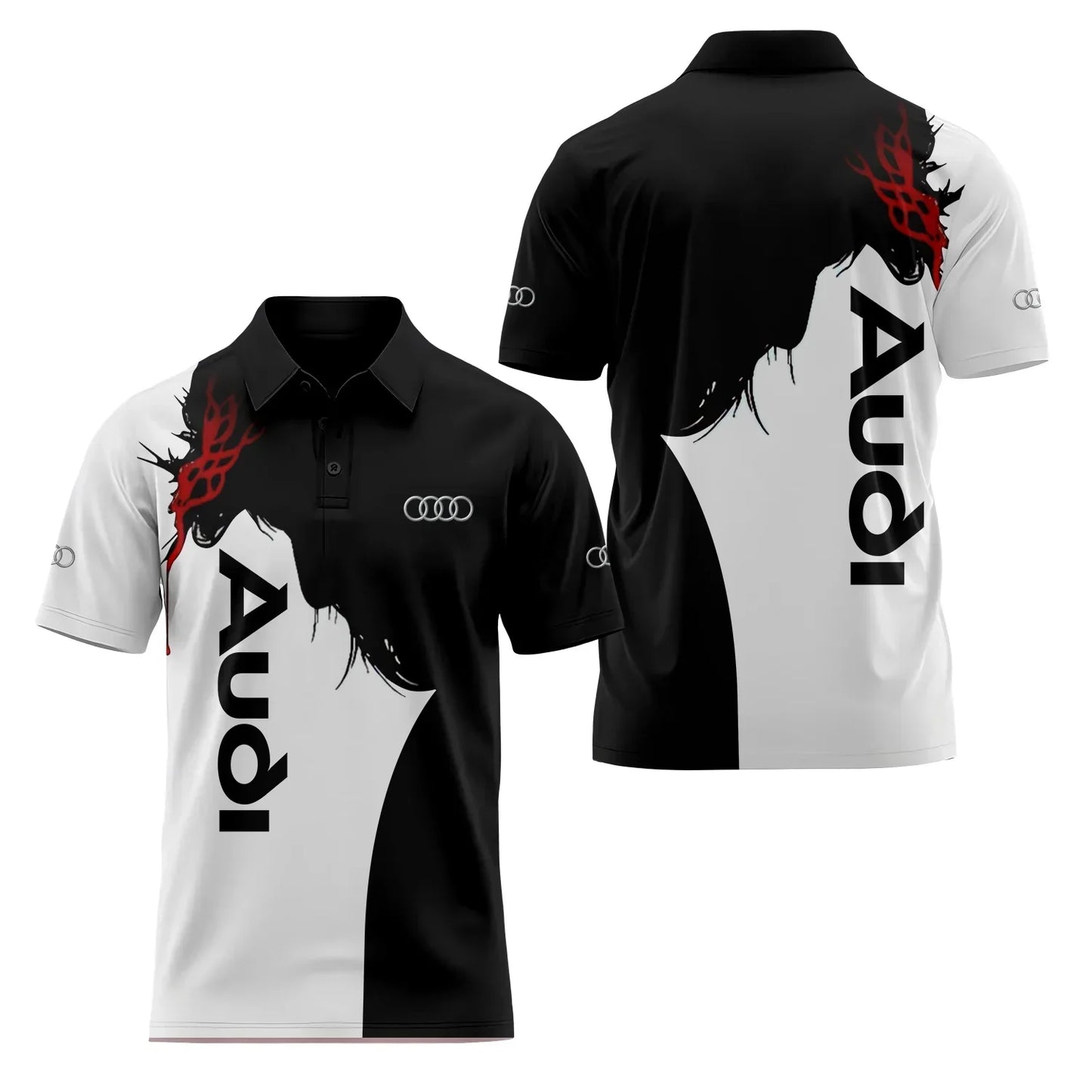 3D Printed Short-Sleeved Polo Shirt Casual High-Quality Sports Fashion T-Shirt with Collar