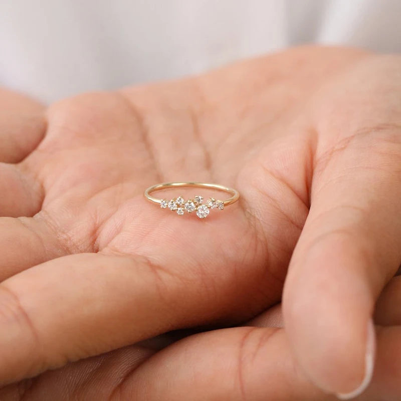 Aliança Moissanite de Prata 925 para Mulheres, Anel de Diamante de Laboratório Brilhante, Joia Fina, Presente