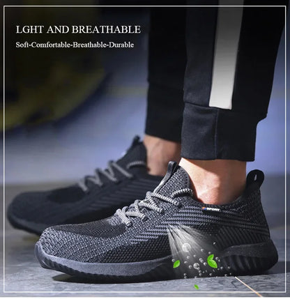Safety Shoes Men's Work Boots Steel Toe Cap Puncture-Proof Indestructible Security Work Shoes Women Light Comfortable Sneakers