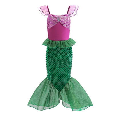 Vestido de Criança Branca de Neve Cinderela Aurora Anna Elsa Fantasia Menina Cosplay Vestido Infantil Encanto Mirabel Pequena Sereia Roupas de Halloween