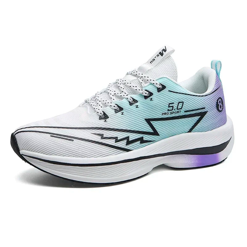 Men's Carbon Plate Running Shoes Soft Cushion Shock Absorbing Sports Shoes Unisex Sneakers Light Anti-Slip Training Shoes