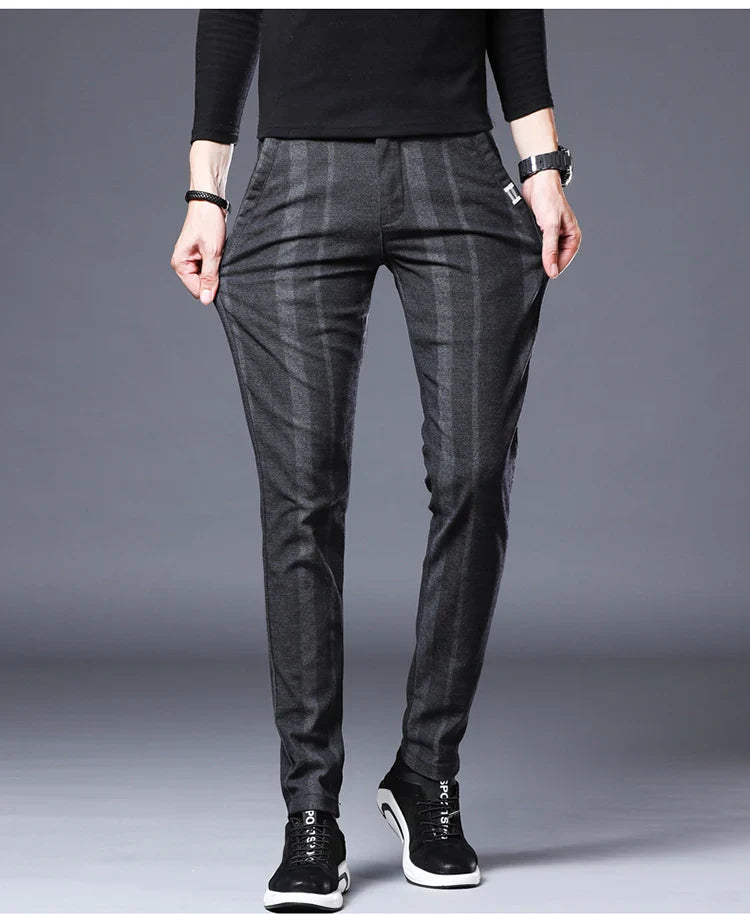 Business Casual Pants Men Slim Fit Fashionable Outdoor Elastic Breathable Sports Pants Formal Fashion Korean Clothes Trousers