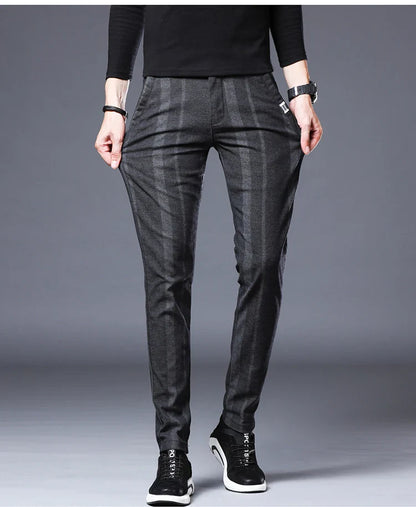 Business Casual Pants Men Slim Fit Fashionable Outdoor Elastic Breathable Sports Pants Formal Fashion Korean Clothes Trousers