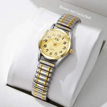 Elegant Small Dial Women Watches Fashion Elastic Strap Quartz Watch Reloj Mujer（Without Box）