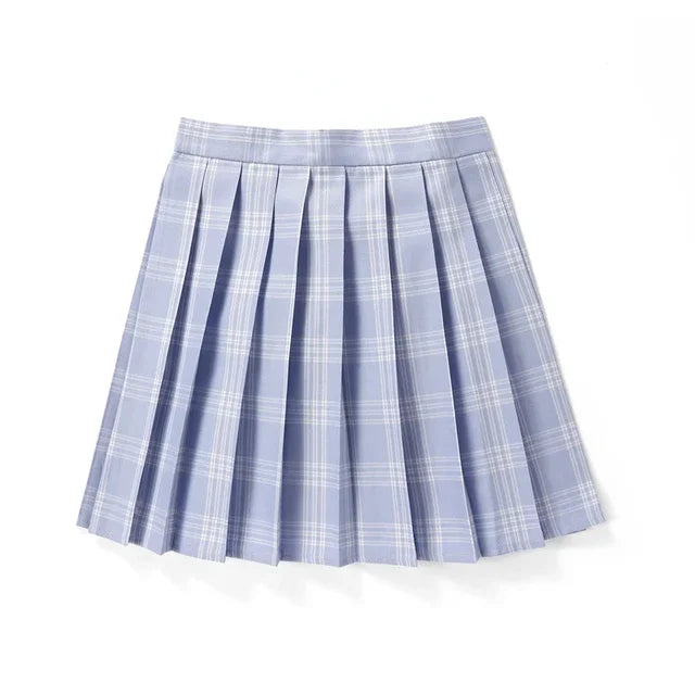 Summer Women High Waist Pleated Plaid Skirts Mini Tennis Skirt Harajuku JK Japanese School Uniform Short A-Line Mini Skirt Girl