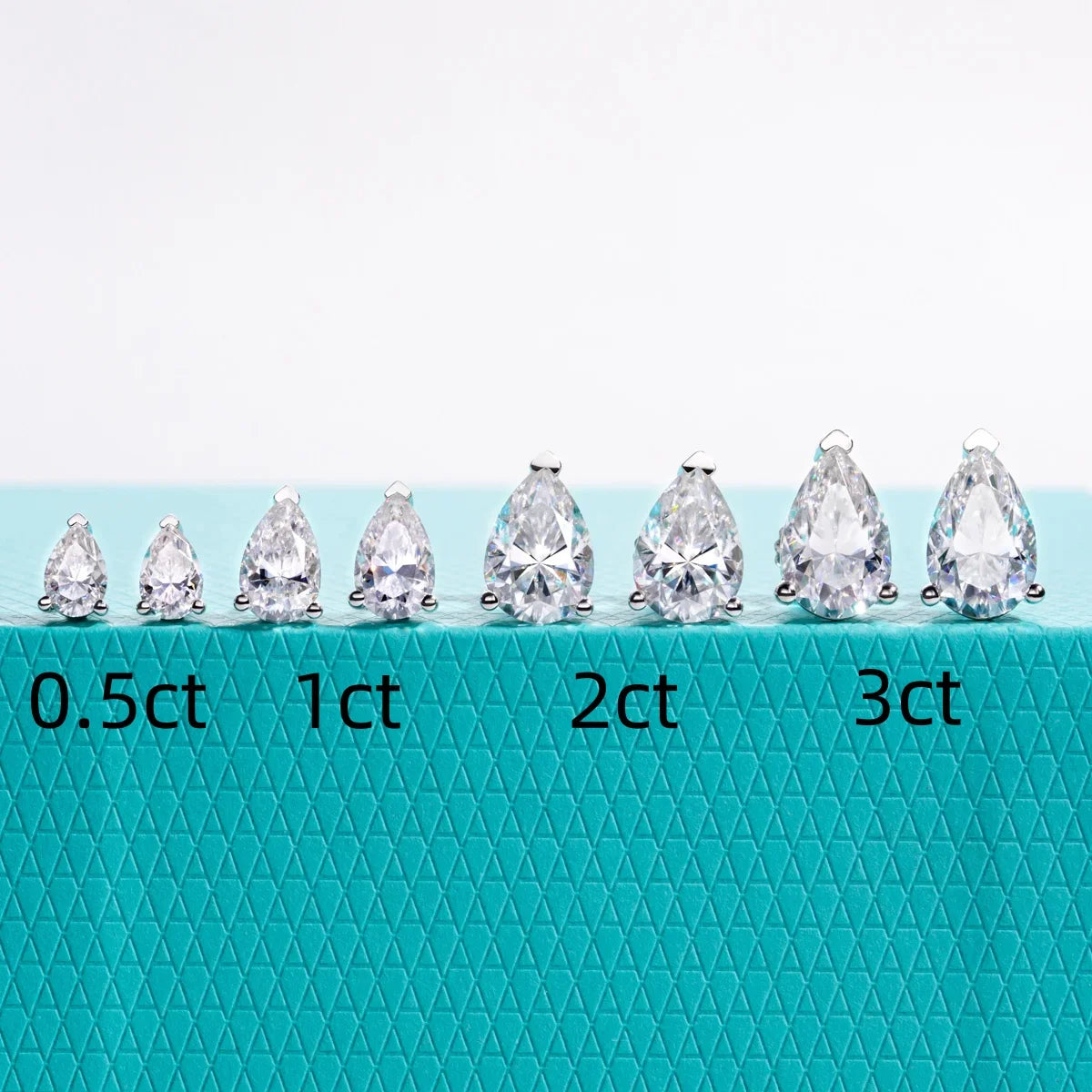 Classic Stud Earrings for Women 1cttw-6cttw Pear Moissanites 925 Sterling Silver D Color VVS1 Moissanite Earrings