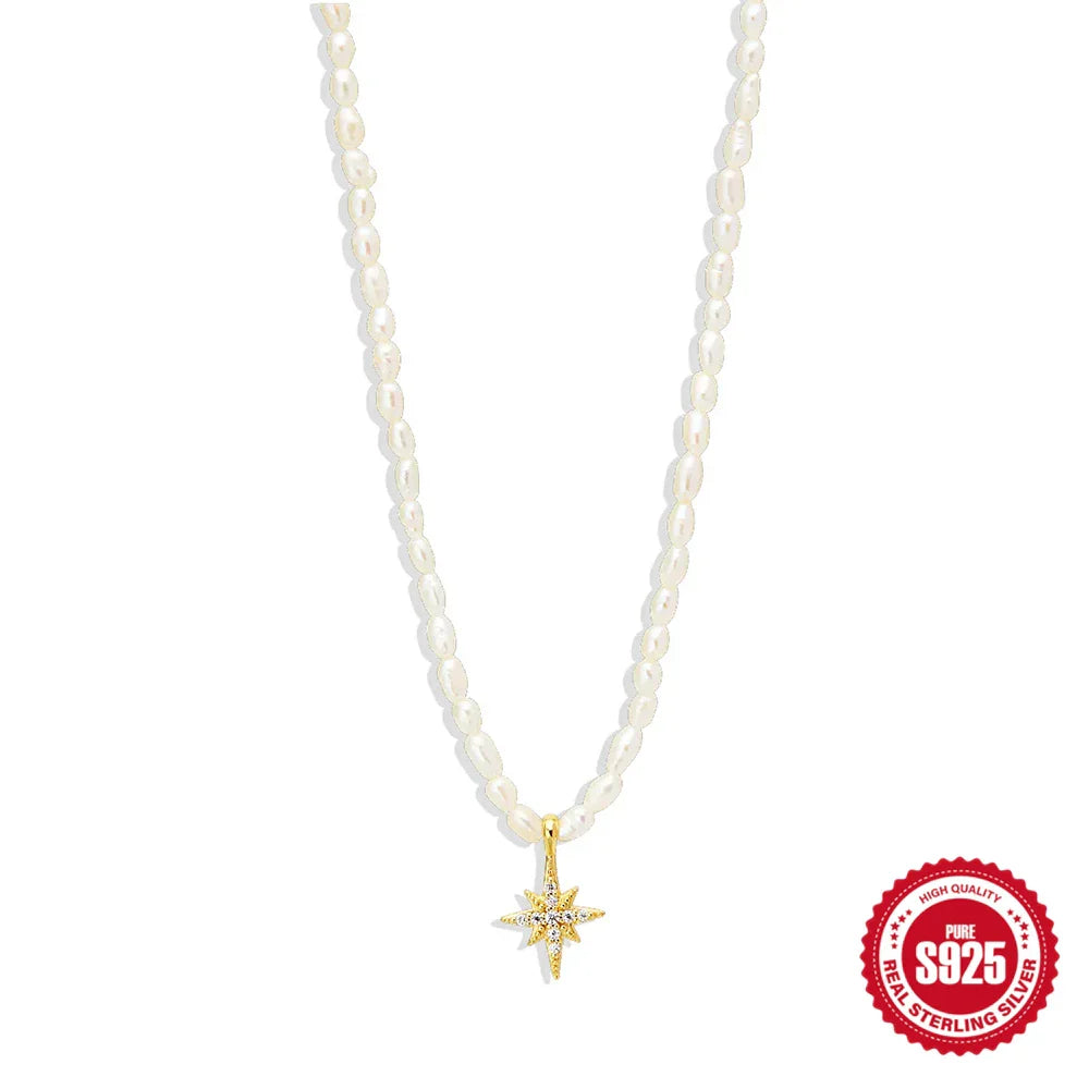 925 Sterling Silver Necklaces Charms for Women Crystal Cross Clavicle Collar Chain Simple Choker Necklace Accessories Gift