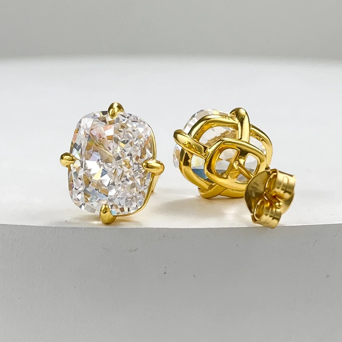 S925 Silver 8*10mm High Carbon Diamond Gemstone Earrings for Women Wedding Engagement Fine Jewelry Gift Wholesale