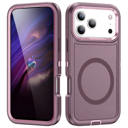 3IN1 Military Grade Heavy Duty Armor Case For IPhone 17 Air 16 15 14 Plus Pro Max Magnetic Charge TPU+PC Anti-fall Protect Cover