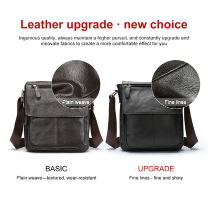 Men's Bags Genuine Leather Messenger Bag Crossbody Shoulder Bags For Male Casual Handbag Men Sling Pack For Work Business