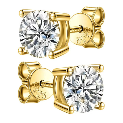 2.0ct Moissanite Earrings for Women Lab Grown Diamond Ear Studs 925 Sterling Silver Fine Jewelry Gift