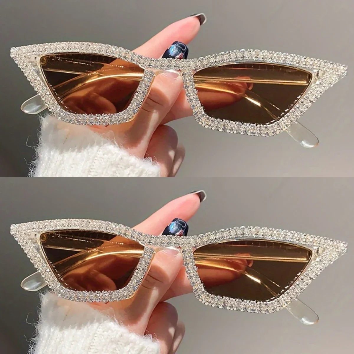 1PC Rhinestone Sunglasses Party Glasses Cat eye Sunglasses Cat eye Glasses Eyewear for Women Men Bar sunglasses