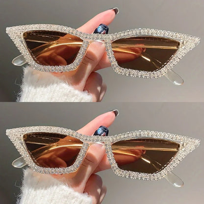 1PC Rhinestone Sunglasses Party Glasses Cat eye Sunglasses Cat eye Glasses Eyewear for Women Men Bar sunglasses