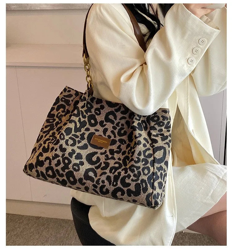 Best Selling Women's Bag, Retro Leopard Print Single Armpit Shoulder Bag, Large Capacity Tote Bag, Daily Handbag Women Shopping