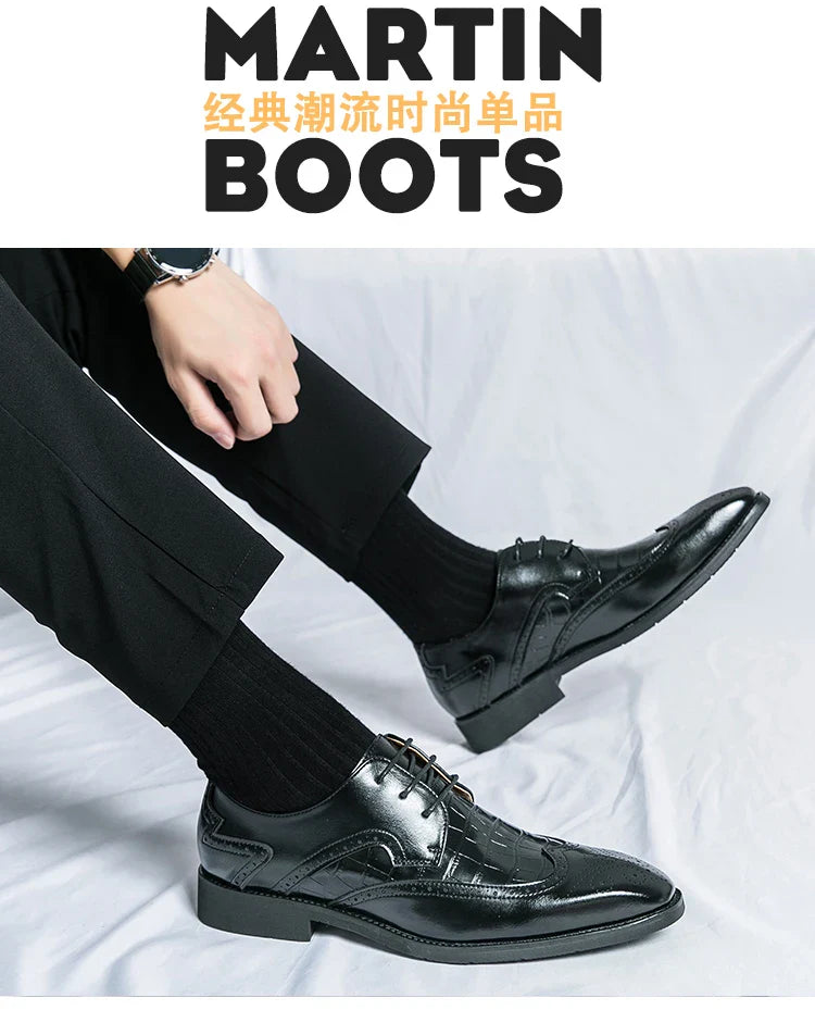 Brock British Korean version high-end suit shoes wedding small leather shoes men's business formal wear trendy men's shoes