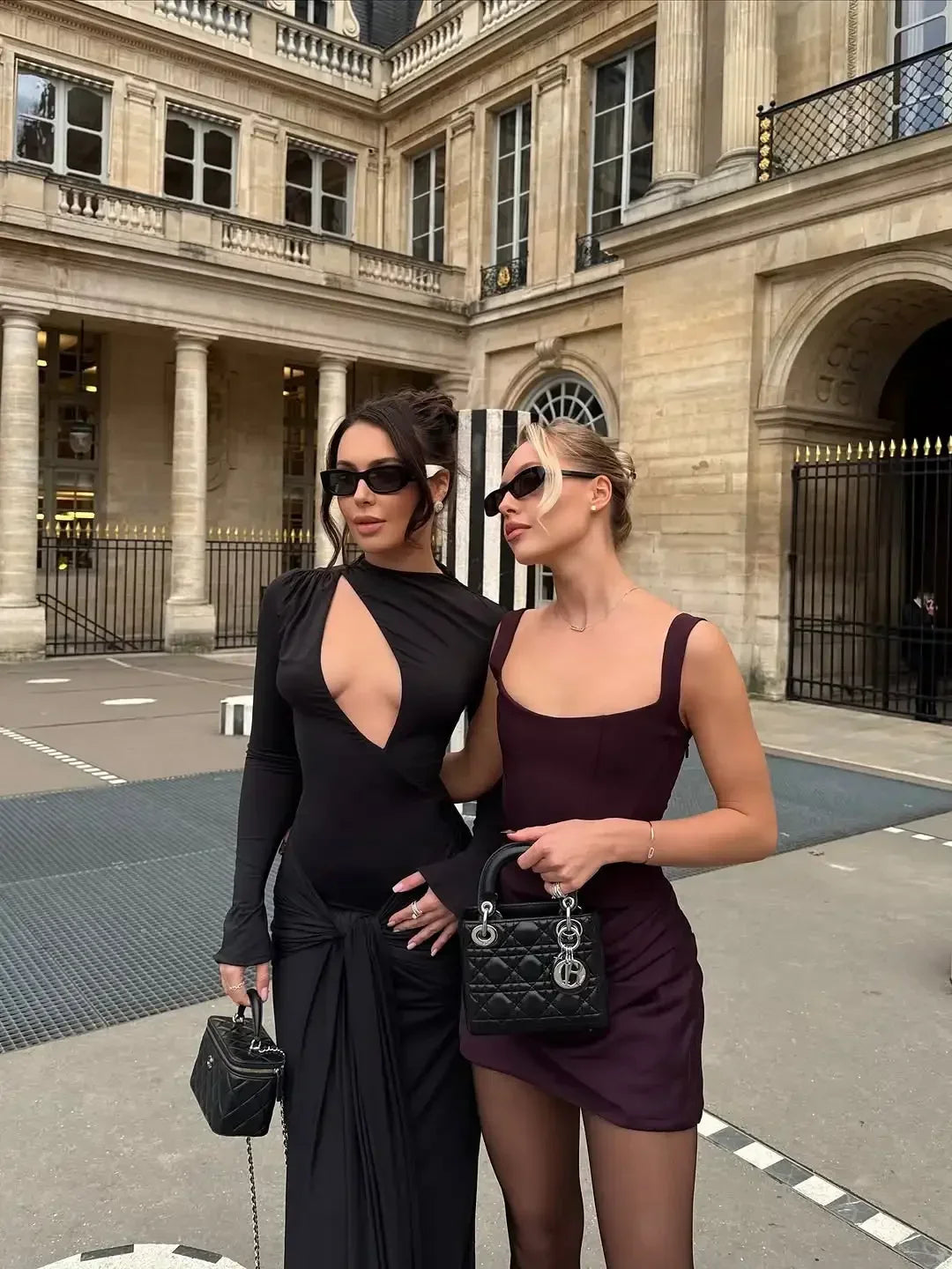 Solid Pleated Sling Dress Square Neck Sleeveless Off-shoulder Waist Cinching Slim Women Dresses Fashion Evening Party Gowns 2025