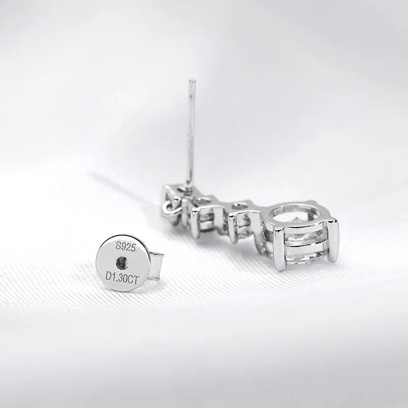 2.6CTTW D Color Certified Moissanite Drop Earrings for Women Four Claws Classic Wedding Jewelry 100% 925 Sterling Silver