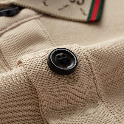 Men's short sleeved summer polo shirt high-end design exquisite smooth silk breathable wrinkle resistant hot selling T-shirt