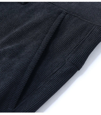 Winter Men Business Fleece Thick Casual Pants Straight Velvet Corduroy Warm Cold Resistant Bottoms Elastic Waist Trousers