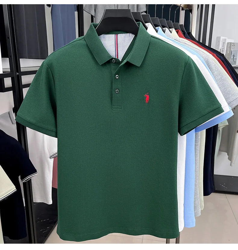 High end brand 100% cotton short sleeve polo shirt men luxur pony embroidery comfort breathable fashion T-shirt summer new top