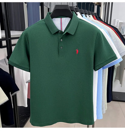 High end brand 100% cotton short sleeve polo shirt men luxur pony embroidery comfort breathable fashion T-shirt summer new top