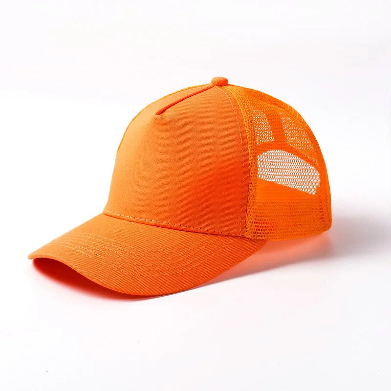 Blank 5 Pane Mesh Baseball Cap Mens And Women Curved Snapback Hats Summer Sunshade Sun Hat Simple Trucker Cap gorras casquette
