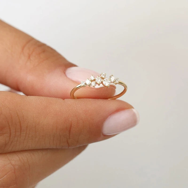 Aliança Moissanite de Prata 925 para Mulheres, Anel de Diamante de Laboratório Brilhante, Joia Fina, Presente