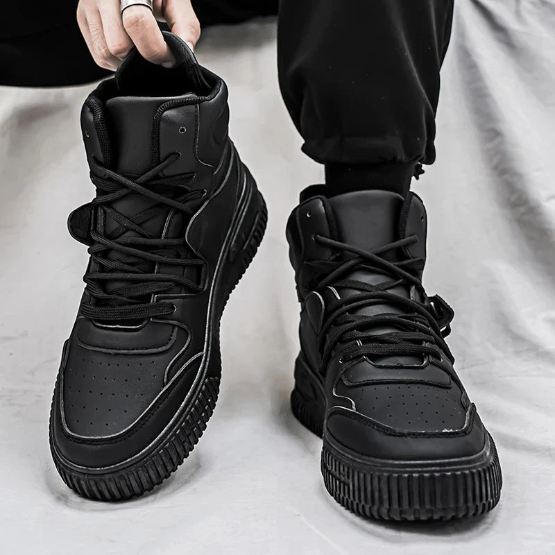 Novos Tênis Masculinos da Moda Confortáveis Macios Antiderrapantes Sola Resistente ao Desgaste Sapatos Casuais Masculinos Botas de Tornozelo Skate de Inverno Preppy
