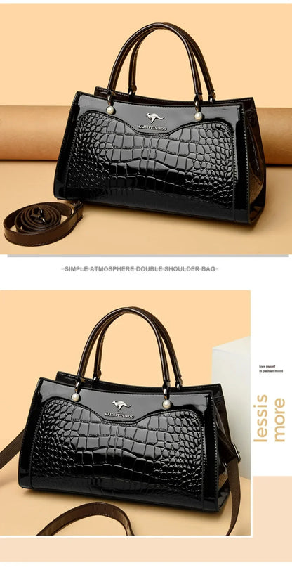 2024 Genuine High Quality  Luxury Handbag Designer Crossbody Bags for Women  Fashion Crocodile Pattern  Shoulder Bag Totes Bags