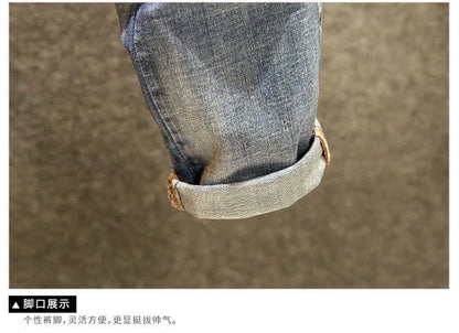 Spring and Autumn Fashion Trend Straight Leg Stretch Denim Trousers Men's Casual Slim Fit Comfortable Sports High Quality Jeans