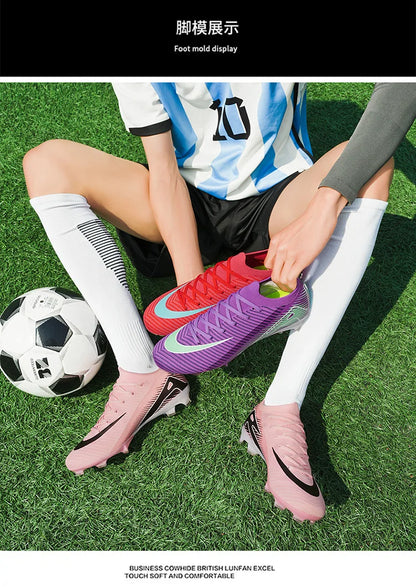 High-quality Breathable Soccer Cleats for Men Women Outdoor Artificial Grass Match Training FG Football Shoes