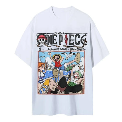 Anime Peripheral Men's T Shirts Y2k Clothes Oversized Cotton Women's Short Sleeve Graphic Tee Top Harajuku