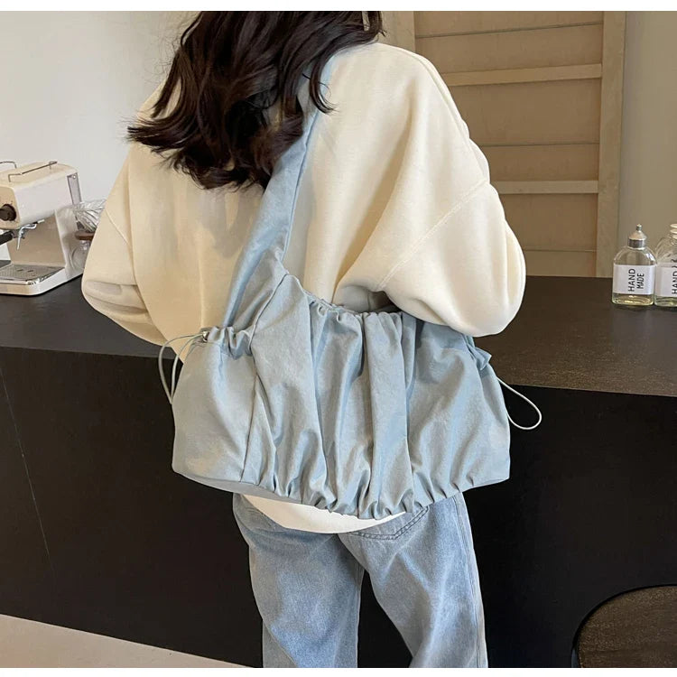 Hot Selling Fashion Nylon Pleated Women's Crossbody Bag 2026 New Casual Trend Versatile Large Capacity Tote Women's Shoulder Bag