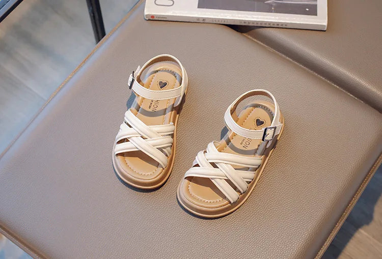 2026 Elegant Summer New Style Korean Version Princess Children's Sandals Elegant Open Toe Stylish Versatile Cute Student Sandals
