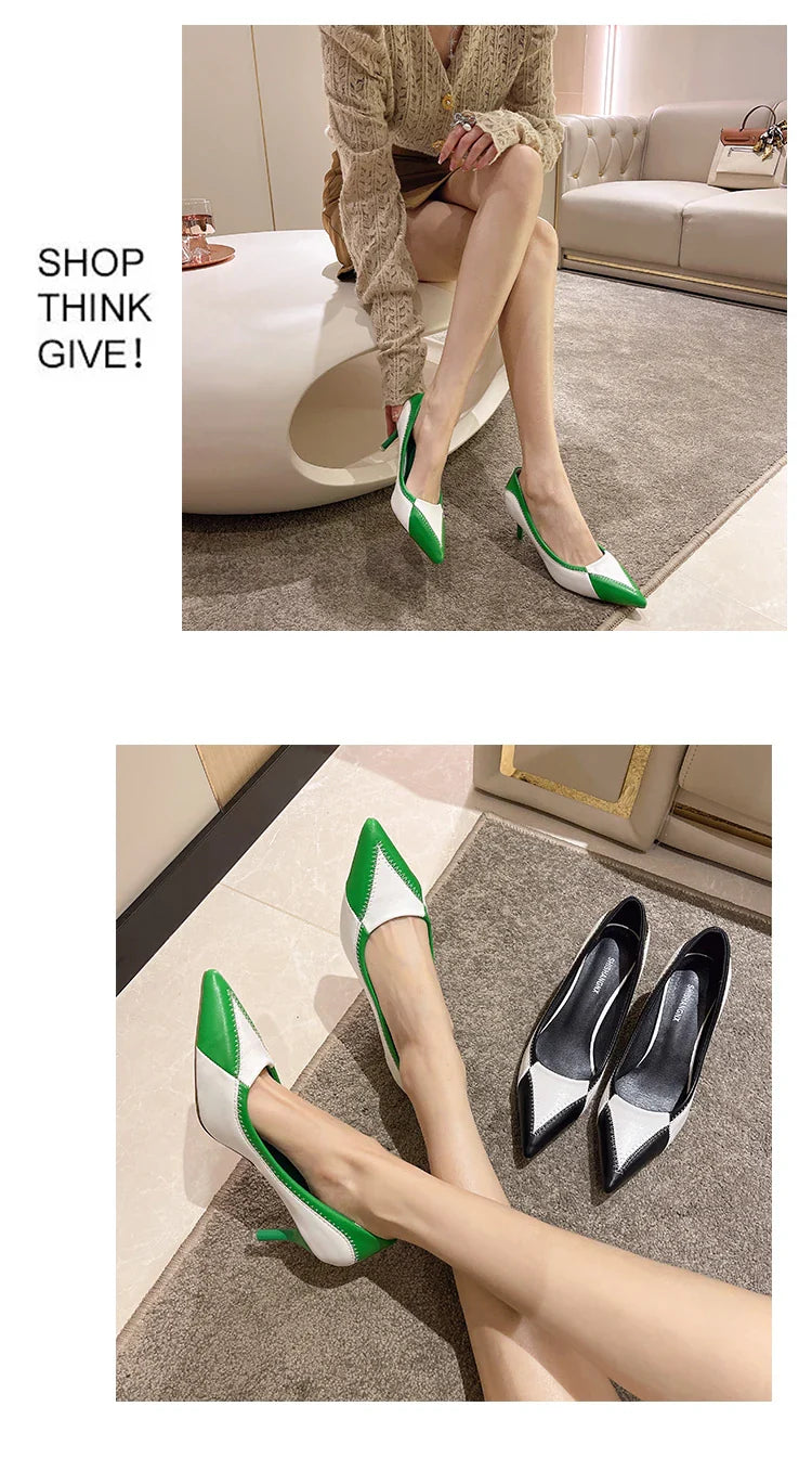 Verão Novas Sandálias Femininas de Bico Fino com Salto Agulha Sapatos Femininos de Salto Alto para Banquetes e Festas Sapatos de Casamento da Moda Scarpins 6,5-9cm