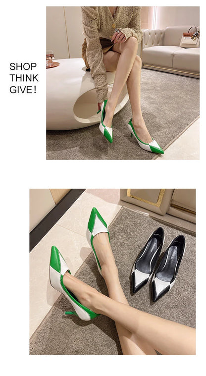 Verão Novas Sandálias Femininas de Bico Fino com Salto Agulha Sapatos Femininos de Salto Alto para Banquetes e Festas Sapatos de Casamento da Moda Scarpins 6,5-9cm