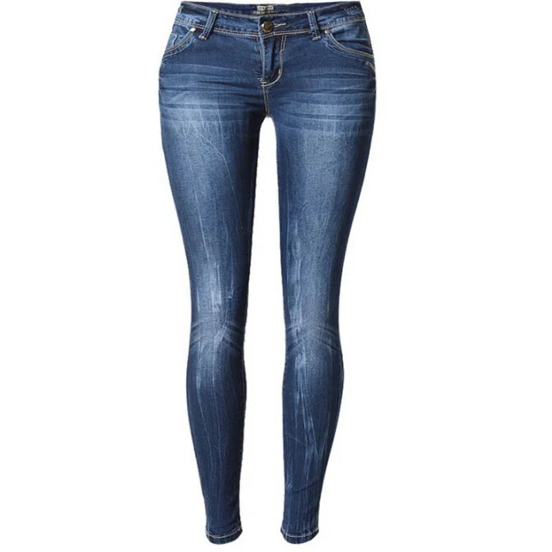 Women's Tight Denim Pencil Pants, Low Waisted Jeans