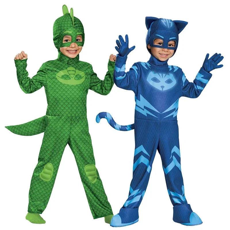 Anime New Pajama Masked Little Hero Role Playing Costume Anime Super Cool Hero Ballet Short Skirt Children's Performance Costume