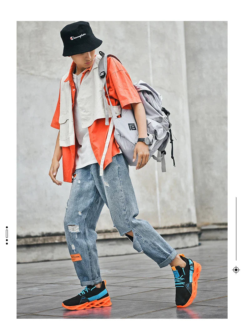 Tênis Masculino de Malha Respirável Casual Sapatos Masculinos Unissex Leve Macio Sola Grossa Buraco Sapatos de Casal Tênis Atlético Sapatos Femininos