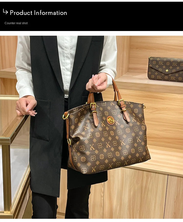 Ladies' light luxury handbag 2025 new high-end designer fashion retro handbag shoulder bag large capacity crossbody bag tote bag