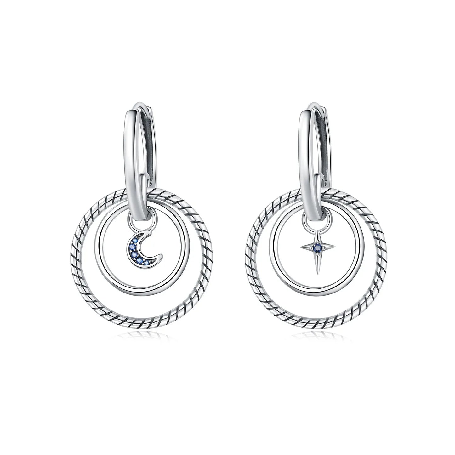 925 Sterling Silver Multi Layer Starry Tassel Drop Earrings Women Earrings Charm Trend Versatile Party Jewelry Gifts