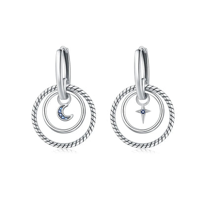 925 Sterling Silver Multi Layer Starry Tassel Drop Earrings Women Earrings Charm Trend Versatile Party Jewelry Gifts