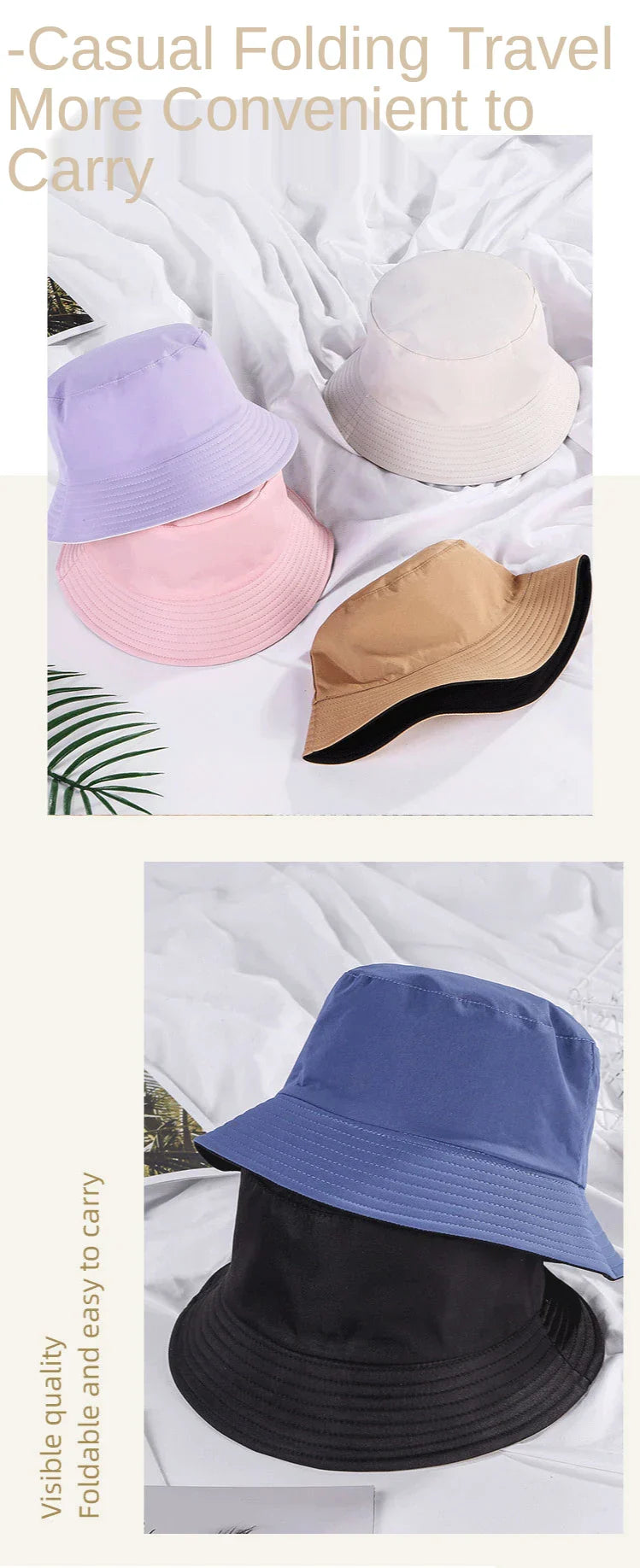 Double-sided Wearing Cap Solid Color Bucket Hat Men Women Sun Hat Reversible Fisherman Hat Summer Panama Cap Sun Fishing Gorros