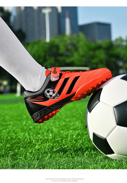 New Kids Turf Football Boots Training Shoes Soccer Shoes Drop Shipping Professional Match Grass Ultralight Cleats Boys Non-Slip