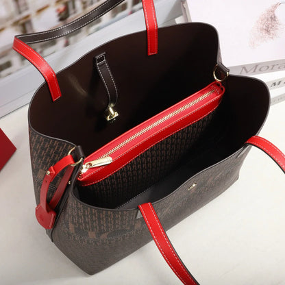 Classic Full Print Pattern Mother And Child Tote Bag For Women 2026 New Light Luxury Large Capacity Commuter Handbag